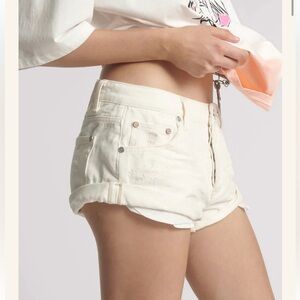 One Teaspoon Low Waist Bandit Milk Jean Shorts Size 27 EUC